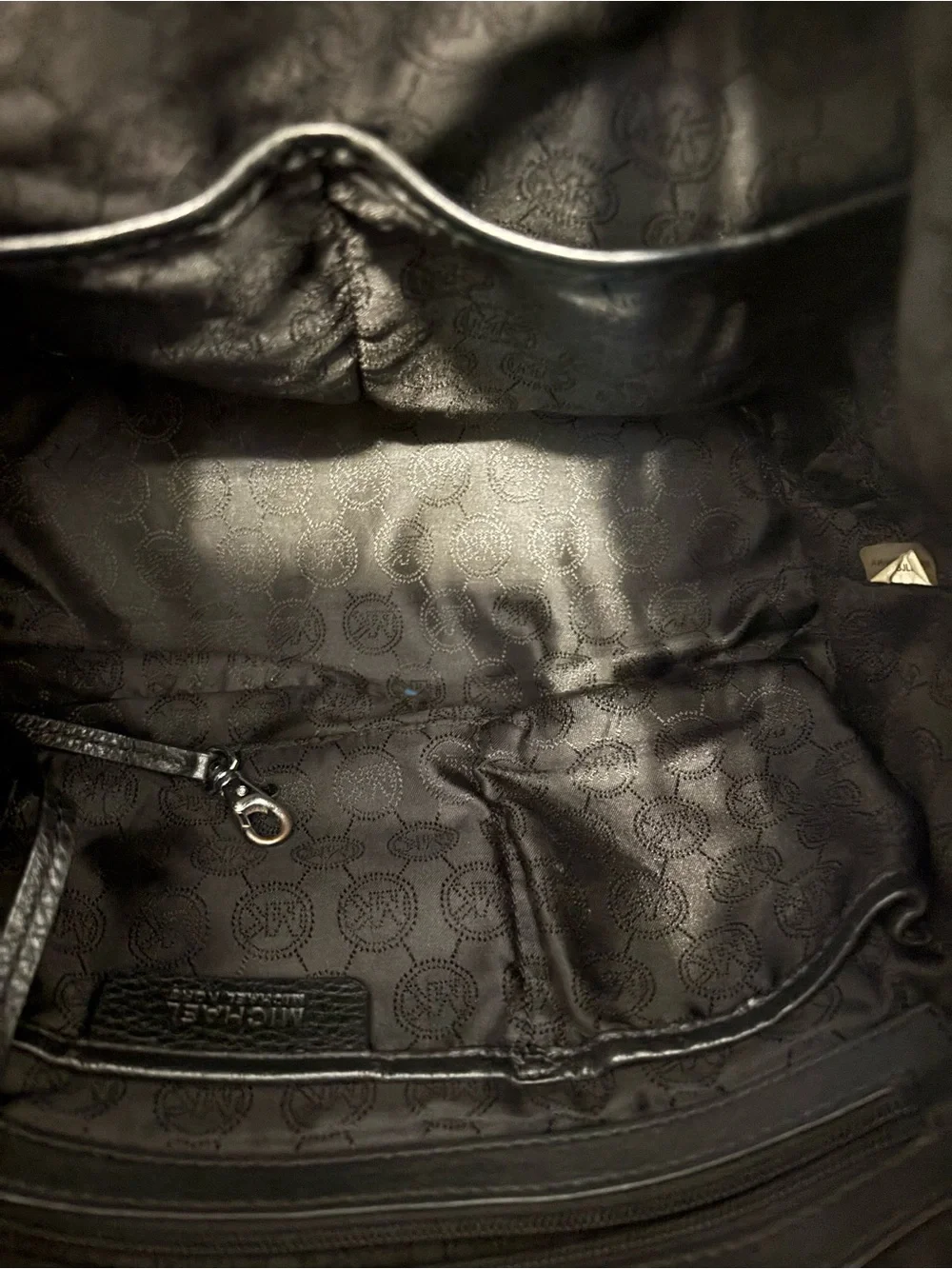 Michael Kors Black Pebbled Leather Drawstring Shoulder Bag
